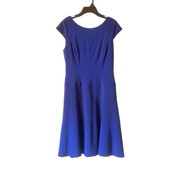 Anne Klein Dresses & Skirts - Ann Klein Royal Blue Fit Flare Dress Size 6 Women's Knee Length Quality NWOT